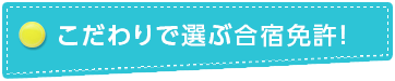 こだわりで選ぶ合宿免許!