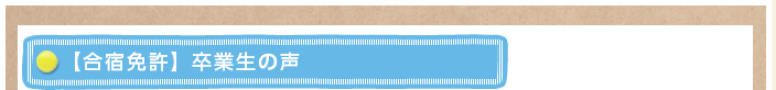 卒業生の声